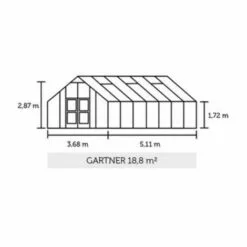 JULIANA Serre En Verre Polycarbonate Gardener 18.80 M², Couleur Anthracite, Base Avec Base - Anthracite -Serre de jardin Boutique 17859141 3
