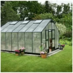 JULIANA Serre En Verre Polycarbonate Gardener 18.80 M², Couleur Anthracite, Base Avec Base - Anthracite -Serre de jardin Boutique 17859141 4