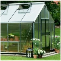 JULIANA Serre En Verre Polycarbonate Gardener 18.80 M², Couleur Anthracite, Base Avec Base - Anthracite -Serre de jardin Boutique 17859141 5