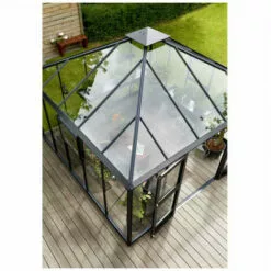 ATOUT LOISIR Serre En Verre Trempé Oasis 13.50 M², Couleur Anthracite, Base Sans Base - Anthracite -Serre de jardin Boutique 17859309 5