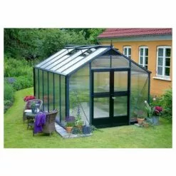 JULIANA Serre Polycarbonate Premium 8.80 M², Couleur Anthracite, Base Avec Base - Anthracite