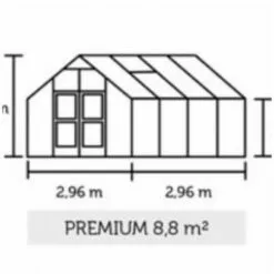 JULIANA Serre Polycarbonate Premium 8.80 M², Couleur Anthracite, Base Avec Base - Anthracite -Serre de jardin Boutique 17859386 4