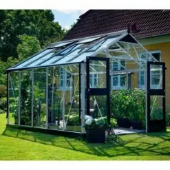 JULIANA Serre En Verre Trempé Premium 10.9 M², Couleur Anthracite, Base Sans Base - Anthracite