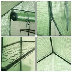 COSTWAY SERRE DE JARDINAGE Mini Serre De Jardin 143x73x195cm Serre à Tomates Tente De Plante 4 étages Vert -Serre de jardin Boutique 17914475 3