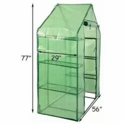 COSTWAY SERRE DE JARDINAGE Mini Serre De Jardin 143x73x195cm Serre à Tomates Tente De Plante 4 étages Vert -Serre de jardin Boutique 17914475 4