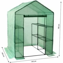 Zelsius Serre Serre à Feuilles Avec 8 étagères | 195 X 143 X 143 Cm 5 Zelsius Serre Serre à Feuilles Avec 8 étagères | 195 X 143 X 143 Cm -Serre de jardin Boutique 18086879 3