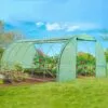 IDMARKET Serre Tunnel De Jardin 4 Saisons 18m² Verte Gamme Maraîchère CRIMÉE 6x3M - Vert