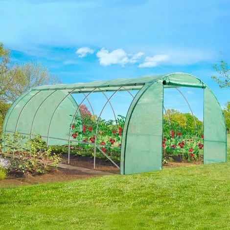 IDMARKET Serre Tunnel De Jardin 4 Saisons 18m² Verte Gamme Maraîchère CRIMÉE 6x3M - Vert 1 IDMARKET Serre Tunnel De Jardin 4 Saisons 18m² Verte Gamme Maraîchère CRIMÉE 6x3M - Vert