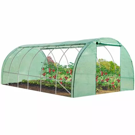 IDMARKET Serre Tunnel De Jardin 4 Saisons 18m² Verte Gamme Maraîchère CRIMÉE 6x3M - Vert 2 IDMARKET Serre Tunnel De Jardin 4 Saisons 18m² Verte Gamme Maraîchère CRIMÉE 6x3M - Vert – Image 2