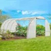 IDMARKET Serre Tunnel De Jardin 4 Saisons 18m² Blanche Gamme Maraîchère CRIMÉE 6x3M - Blanc