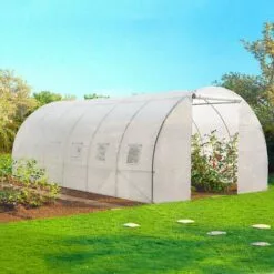 IDMARKET Serre Tunnel De Jardin 4 Saisons 18m² Blanche Gamme Maraîchère CRIMÉE 6x3M - Blanc -Serre de jardin Boutique 18263440 3