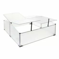 WILTEC Serre Jardin Double Aluminium 100x120x40cm Toit Blocable Résistant Aux Intempéries Rayons UV