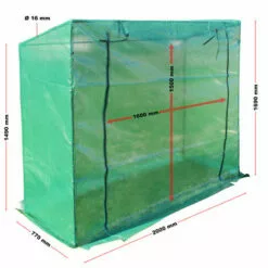 WILTEC Serre De Jardin 200x77x169cm Tomate Maraîchère Aération Porte Déroulante Film Grillagé PE Entrée -Serre de jardin Boutique 18398548 3