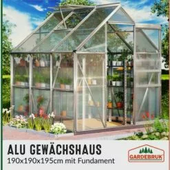 GARDEBRUK Serre De Jardin 5,85m³ - 1 Fenêtre Et Fondation En Acier Plantation Jardinage -Serre de jardin Boutique 18477265 3