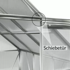 GARDEBRUK Serre De Jardin En Aluminium 7,6m³ Avec 2 Fenêtres Et Une Gouttière + Fondation/Base Culture Plantes Extérieur -Serre de jardin Boutique 18587797 5