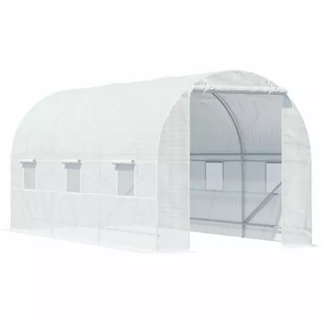 Outsunny Serre De Jardin Tunnel Surface Sol 9 M² 4,5L X 2l X 2H M Châssis Tubulaire Renforcé 18 Mm 6 Fenêtres Blanc - Blanc 1 Outsunny Serre De Jardin Tunnel Surface Sol 9 M² 4,5L X 2l X 2H M Châssis Tubulaire Renforcé 18 Mm 6 Fenêtres Blanc - Blanc