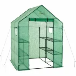 OGROW Mini Serre De Jardin | Tente Abri Pour Légume, Plantes En Polyéthylène Vert | 8 Étagères | 143 X 143 X 195 Cm