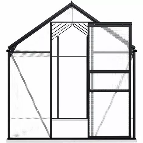 VidaXL Serre Avec Cadre De Base Anthracite Aluminium 5,89 M² - Anthracite 3 VidaXL Serre Avec Cadre De Base Anthracite Aluminium 5,89 M² - Anthracite – Image 3