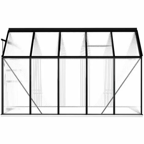 VidaXL Serre Avec Cadre De Base Anthracite Aluminium 5,89 M² - Anthracite 4 VidaXL Serre Avec Cadre De Base Anthracite Aluminium 5,89 M² - Anthracite – Image 4