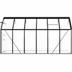 VidaXL Serre Avec Cadre De Base Anthracite Aluminium 7,03 M² - Anthracite -Serre de jardin Boutique 18904269 4