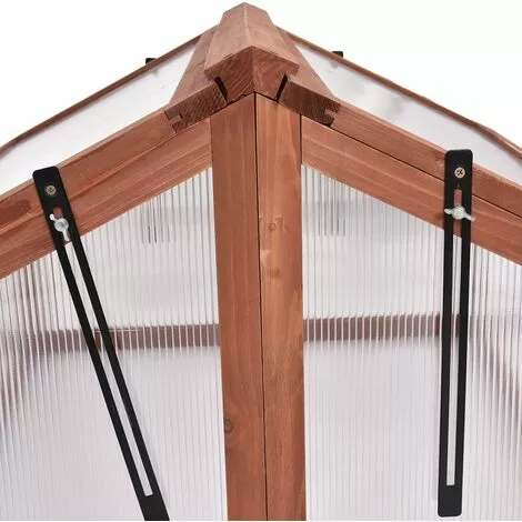 COSTWAY Mini Serre De Jardin En Bois Et Polycarbonate Avec Châssis Double Toit Amovible Pour Balcon/Jardin/Court Intérieur 90 X 83 X 3 COSTWAY Mini Serre De Jardin En Bois Et Polycarbonate Avec Châssis Double Toit Amovible Pour Balcon/Jardin/Court Intérieur 90 X 83 X – Image 3