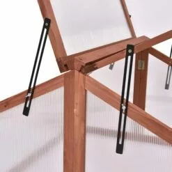 COSTWAY Mini Serre De Jardin En Bois Et Polycarbonate Avec Châssis Double Toit Amovible Pour Balcon/Jardin/Court Intérieur 90 X 83 X 8 COSTWAY Mini Serre De Jardin En Bois Et Polycarbonate Avec Châssis Double Toit Amovible Pour Balcon/Jardin/Court Intérieur 90 X 83 X -Serre de jardin Boutique 19232788 4