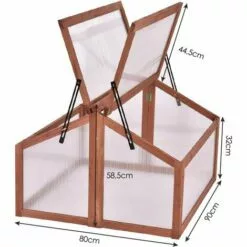COSTWAY Mini Serre De Jardin En Bois Et Polycarbonate Avec Châssis Double Toit Amovible Pour Balcon/Jardin/Court Intérieur 90 X 83 X 9 COSTWAY Mini Serre De Jardin En Bois Et Polycarbonate Avec Châssis Double Toit Amovible Pour Balcon/Jardin/Court Intérieur 90 X 83 X -Serre de jardin Boutique 19232788 5