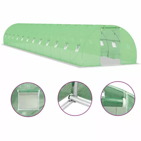 VidaXL Serre 54 M² 18x3x2 M - Vert 5 VidaXL Serre 54 M² 18x3x2 M - Vert – Image 5