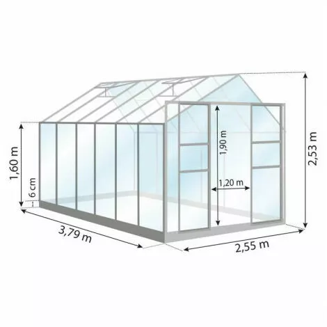 ATOUT LOISIR Serre En Verre Trempé Uranus - 9.70 M², Couleur Vert - Vert 4 ATOUT LOISIR Serre En Verre Trempé Uranus - 9.70 M², Couleur Vert - Vert – Image 4
