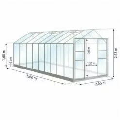 LAMS Serre En Verre Trempé Uranus - 14.40 M², Couleur Aluminium - Aluminium 8 LAMS Serre En Verre Trempé Uranus - 14.40 M², Couleur Aluminium - Aluminium -Serre de jardin Boutique 20251940 4