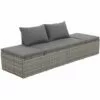 YOUTHUP Lit De Jardin Chaise Longue D'extérieur Avec Coussins Gris 195x60 Cm Résine Tressée - Gris