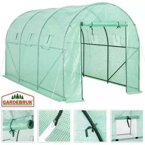 GARDEBRUK Serre De Jardin Tunnel Bâche Polyéthylène 350x200x200cm Serre 7 M² Légumes Semis 1 GARDEBRUK Serre De Jardin Tunnel Bâche Polyéthylène 350x200x200cm Serre 7 M² Légumes Semis