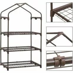 SEKEY Serre De Jardin Avec Bâche Amovible 69 X 49 X 125 Cm, Blanc -Serre de jardin Boutique 22844937 4