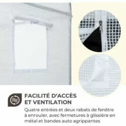 Waldbeck Plant Palace X2 Serre 200 X 220 X 100cm - Tube D'acier Film PVC Mesh 8 Waldbeck Plant Palace X2 Serre 200 X 220 X 100cm - Tube D'acier Film PVC Mesh -Serre de jardin Boutique 22845289 4