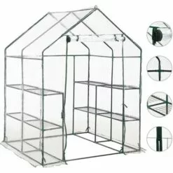 ASUPERMALL Serre Avec 8 Etageres 143x143x195 Cm