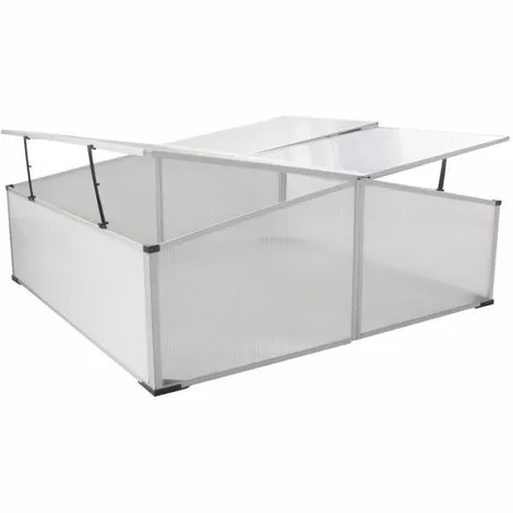 Topdeal Serre Froide à 4 Couvercles 108x110x41 Cm 2 Topdeal Serre Froide à 4 Couvercles 108x110x41 Cm – Image 2