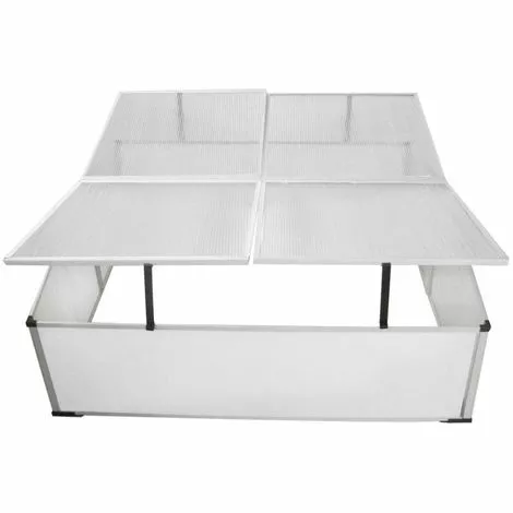 Topdeal Serre Froide à 4 Couvercles 108x110x41 Cm 4 Topdeal Serre Froide à 4 Couvercles 108x110x41 Cm – Image 4