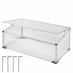 GARDEBRUK Mini-serre De Jardin Serre à Tomates Aluminium Inoxydable Polycarbonate 4 Mm 100x60cm