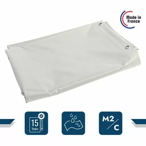 TECPLAST Bâche Tunnel Agricole 2x3 M Ignifugée M2 680TU2 Blanche - Qualité 15 Ans - Bâche étanche Anti-Chaleur - Made In France - Blanche 2 TECPLAST Bâche Tunnel Agricole 2x3 M Ignifugée M2 680TU2 Blanche - Qualité 15 Ans - Bâche étanche Anti-Chaleur - Made In France - Blanche – Image 2