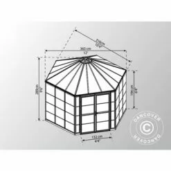 DANCOVER Kiosque De Jardin En Polycarbonate OASIS, Hexagonal 8,6m², 3,16x3,63x2,89m, Anthracite - Anthracite 9 DANCOVER Kiosque De Jardin En Polycarbonate OASIS, Hexagonal 8,6m², 3,16x3,63x2,89m, Anthracite - Anthracite -Serre de jardin Boutique 23771206 5