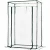 Outsunny Serre De Jardin Serre à Tomates 1L X 0,5l X 1,5H M Porte Zippée Déroulante Acier Thermolaqué PVC Haute Densité 140 G/m² Anti-UV - Transparent