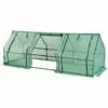 HOMCOM Mini Serre De Jardin 270L X 90l X 90H Cm Acier PE Haute Densité 140 G/m² Anti-UV 3 Fenêtres Avec Zip Enroulables Vert - Vert