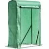 Outsunny Serre De Jardin Serre à Tomates Anti-UV Dim. 100L X 50l X 150H Cm Porte Zipée Déroulante Acier PE Vert - Vert