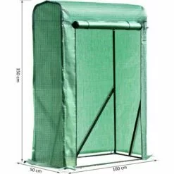 Outsunny Serre De Jardin Serre à Tomates Anti-UV Dim. 100L X 50l X 150H Cm Porte Zipée Déroulante Acier PE Vert - Vert -Serre de jardin Boutique 25007377 3