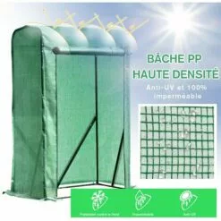 Outsunny Serre De Jardin Serre à Tomates Anti-UV Dim. 100L X 50l X 150H Cm Porte Zipée Déroulante Acier PE Vert - Vert -Serre de jardin Boutique 25007377 4