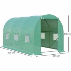 Outsunny Serre De Jardin Tunnel 8 M² 4L X 2l X 1,9H M Acier Galvanisé Renforcé Diamètre 2,4 Cm + PE Haute Densité Fenêtres Porte Vert 7 Outsunny Serre De Jardin Tunnel 8 M² 4L X 2l X 1,9H M Acier Galvanisé Renforcé Diamètre 2,4 Cm + PE Haute Densité Fenêtres Porte Vert -Serre de jardin Boutique 25009052 3