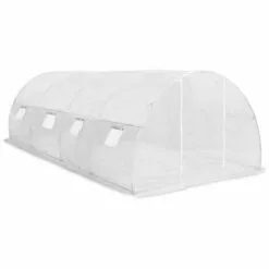 Hommoo Serre Avec Fondation En Acier 18 M² 600 X 300 X 200 Cm HDV29868 -Serre de jardin Boutique 25142522 5