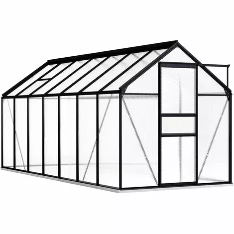 ASUPERMALL Serre Avec Cadre De Base Anthracite Aluminium 8,17 M² 1 ASUPERMALL Serre Avec Cadre De Base Anthracite Aluminium 8,17 M²