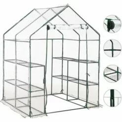 TRUE DEAL Serre Avec 8 étagères 143x143x195 Cm