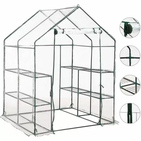 TRUE DEAL Serre Avec 8 étagères 143x143x195 Cm 1 TRUE DEAL Serre Avec 8 étagères 143x143x195 Cm